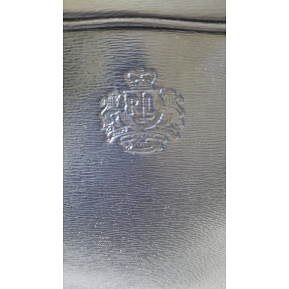 Lauren Ralph Lauren Sloan Street Dome Satchel Blue Textured Leather Old Money - Picture 8 of 14